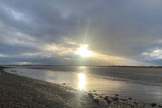 A landscape view of Knott end beach 