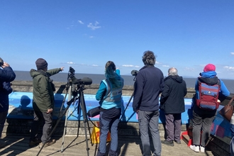 A picture of our group of Seawatchers at Rossall Point Tower