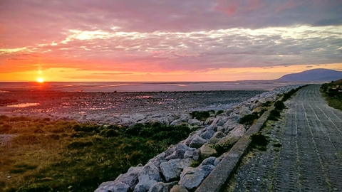 A sunset view looking over Walney