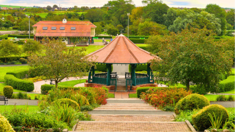 Barrow bandstand in Barrow park.