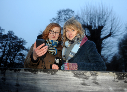 Ania & Becky recording bats in the evening